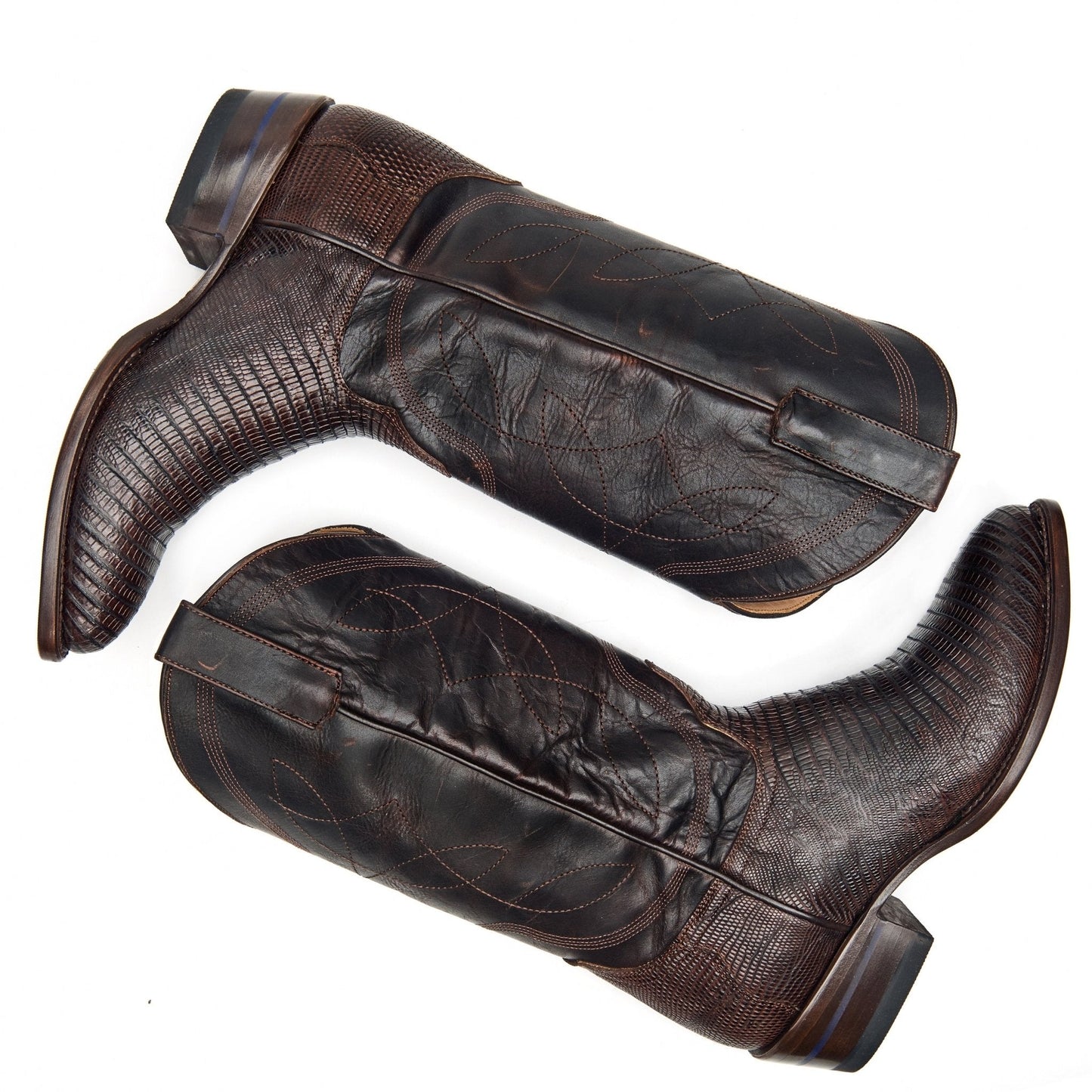 The Congress cowboy boots, dark brown leather, side view with pull tabs