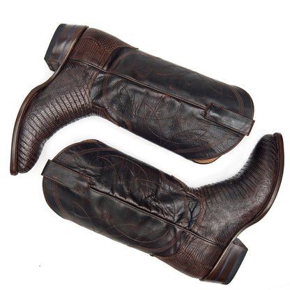 The Congress cowboy boots, dark brown leather, side view with pull tabs