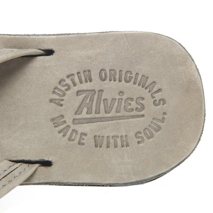 Flip-flop footbed with Austin Originals logo and 'Made with soul' lettering.