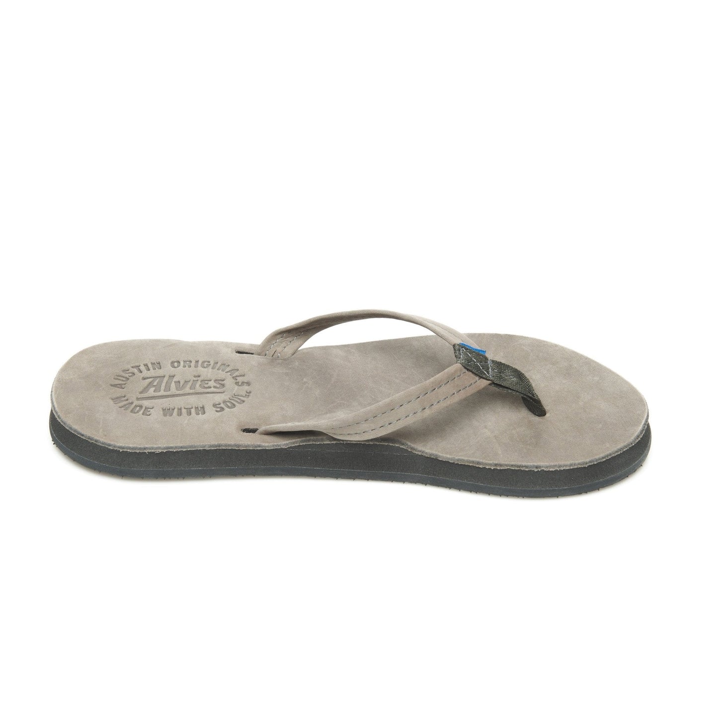 Tan flip-flops with thong strap and textured sole; Austin Originals logo on footbed.