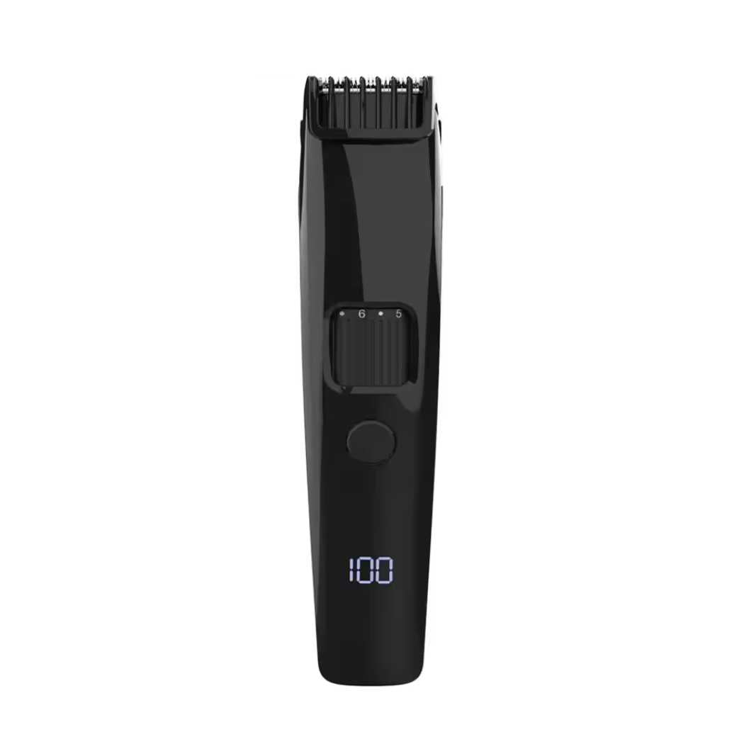 TrimMaster Pro hair trimmer, black, with LED display and adjustable guard