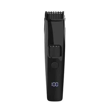 TrimMaster Pro hair trimmer, black, with LED display and adjustable guard