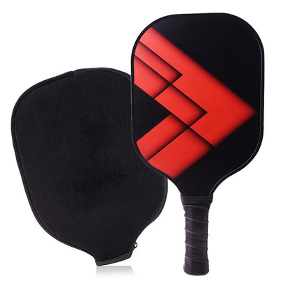 Pickleball paddle set paddle with red geometric face and black back