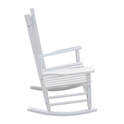 wooden porch rocker chair WHITE - Renee Lane Company