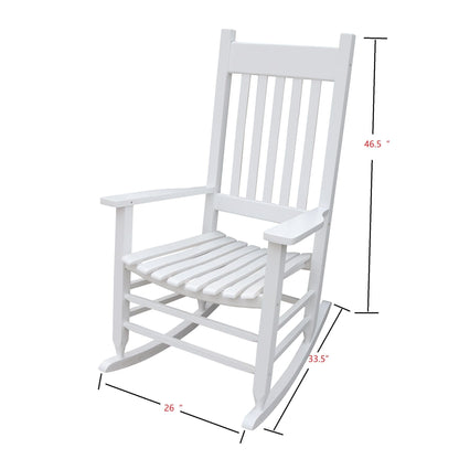 wooden porch rocker chair WHITE - Renee Lane Company