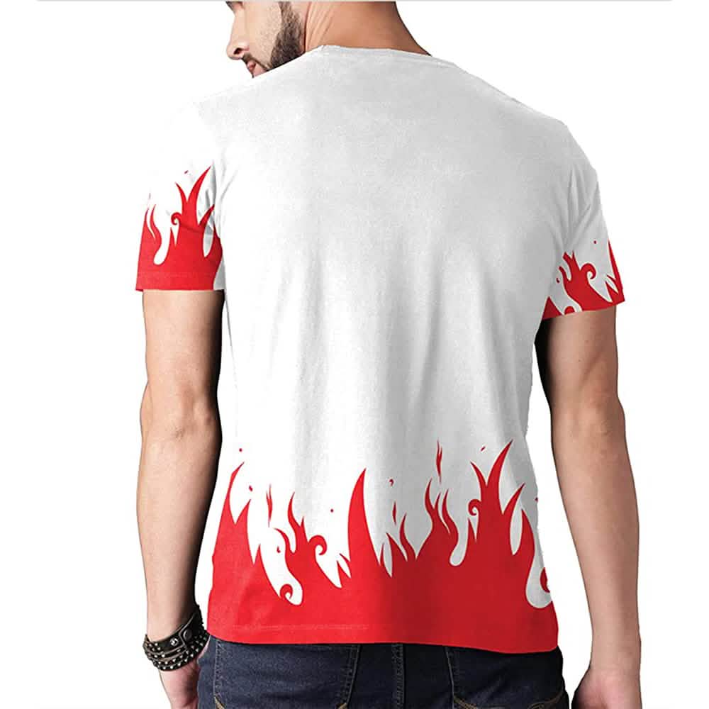 South Korea soccer jersey back view with red flame pattern near the hem