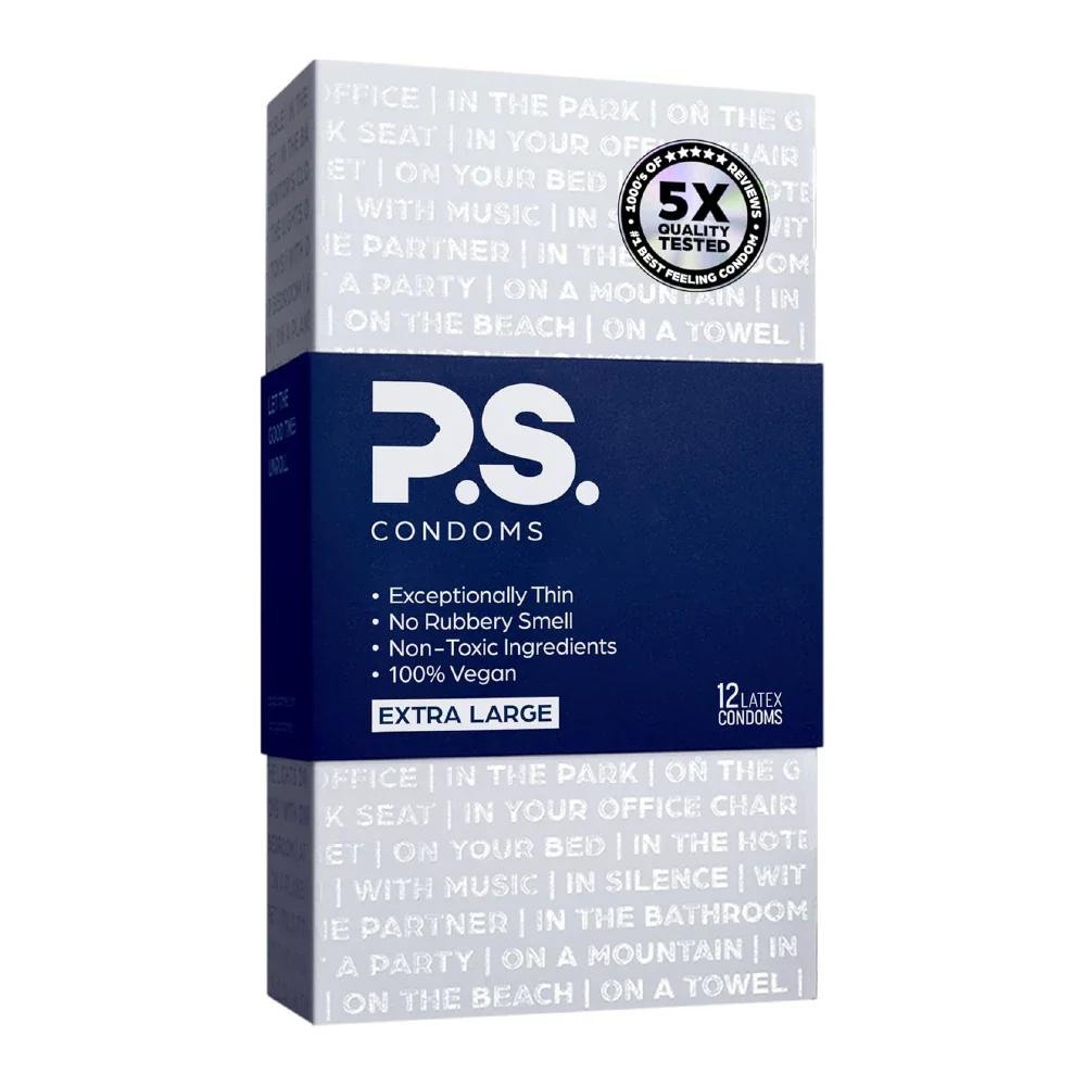 P.S. Condoms box, extra large, 12 latex condoms, exceptionally thin